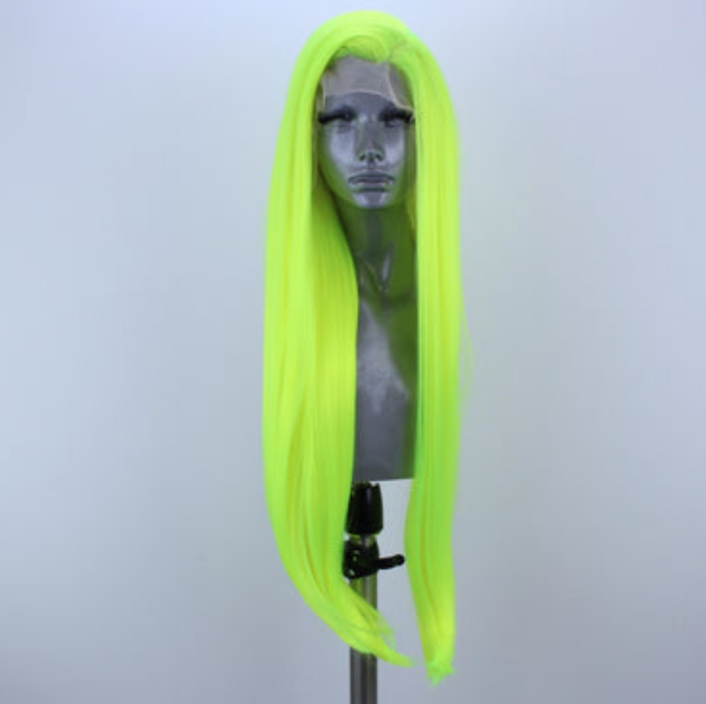 UV Neon Yellow Lace Front Wig